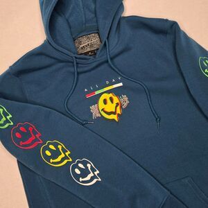 Brooklyn Cloth Men’s Teal Graphic Hooded Pullover M Long Sleeve Kangaroo Pockets
